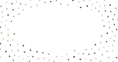 Gold Silver Black Star Confetti Frame