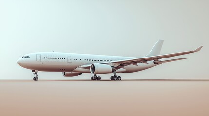 Obraz premium A pristine white airplane on the tarmac, ready for takeoff, embodying the spirit of travel and adventure.