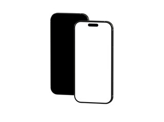 High-quality mockup of two smartphones, one with a black screen and one with a white screen, perfect for app presentations or website