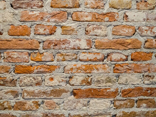 Red brick wall texture background for construction and architecture design projects