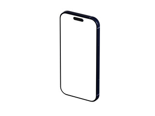 High-quality image of a modern smartphone with a blank screen, perfect for app presentations or technology concepts.