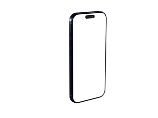 Clean image of a black smartphone with a blank screen, perfect for app presentations or technology designs.