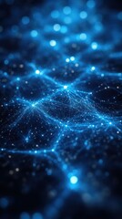 Obraz premium Abstract Network Connection: Digital Universe of Illuminated Nodes and Lines