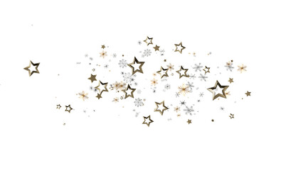Elegant golden stars and sparkling elements on white. Perfect for holidays, celebrations, and magical designs.