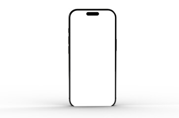 High-quality image of a black smartphone with a blank screen, perfect for app presentations or website mockups. Download now!