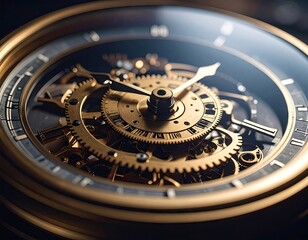 Closeup of Intricate Gold Watch Mechanism