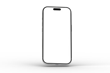 Clean smartphone mockup with blank screen. Perfect for app presentations, website design, and mobile interface showcases.