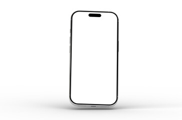 Clean smartphone mockup with blank screen, ideal for app presentations or UI design showcases. High-resolution image.