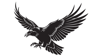 Powerful Bird of Prey Silhouette in Flight with Extended Talons