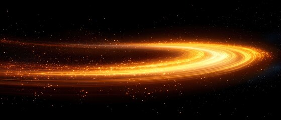 Obraz premium Cosmic Golden Ring: A Celestial Light Show