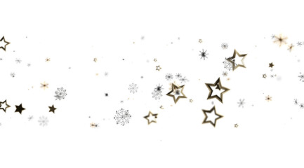 Obraz premium Elegant winter design with gold stars and snowflakes. Perfect for holidays, celebrations, and winter themes.