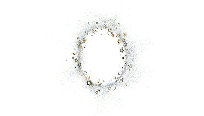 Obraz premium Sparkling stars and glitter create a festive frame. Perfect for celebrations, holidays, and special occasions.