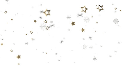 Obraz premium Sparkling winter background with golden stars and snowflakes. Perfect for Christmas, New Year, and holiday designs.