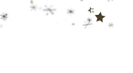 Festive winter background with golden stars and snowflakes. Perfect for holiday cards, websites, and more.