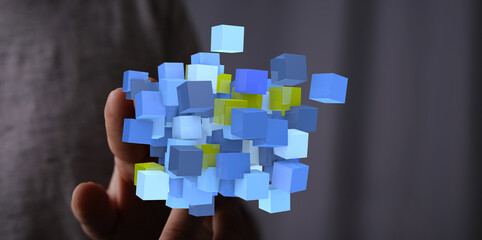 Abstract image of data cubes. Perfect for tech, innovation, and growth concepts.