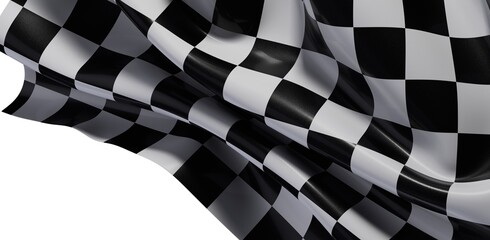 High-resolution image of a checkered flag fabric. Perfect for backgrounds, designs, and racing themes.