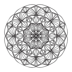 Intricate Geometric Mandala Pattern Outline for Coloring