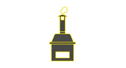 Illustration of factory chimney smoke industry pollution environment icon