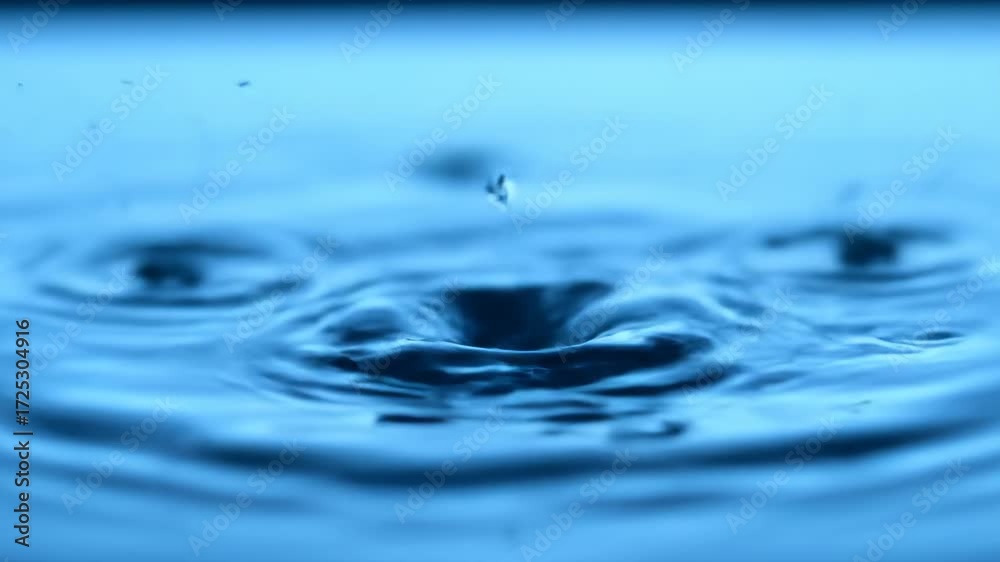 Wall mural macro close-up of a mesmerizing slow motion water splash creating intricate patterns and delicate wa