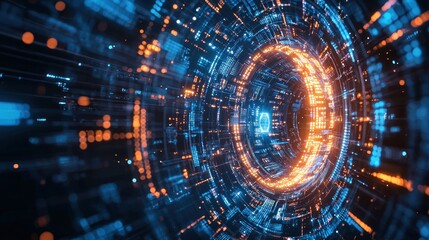 Obraz premium Digital Vortex: A Journey Through Cyberspace