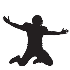 Dynamic Silhouette of a Victorious Athlete in a Celebratory Pose