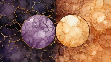 Abstract Circles with Golden Veins Design