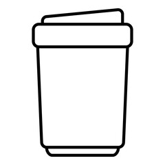 Vector Line Icon - Disposable Glass of Coffee