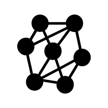 Network of nodes connected with edges representing complex data connections