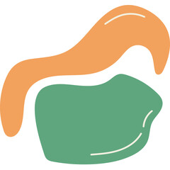 Abstract Organic Shapes Peach and Sage Green Fluid Forms.