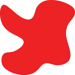 Abstract Red Blob Shape with Smooth Edges and Organic Form.