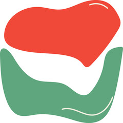 Abstract Red Heart Held by Green Hand Graphic Illustration.