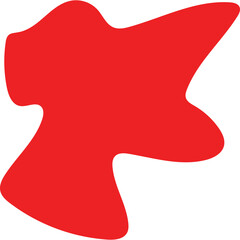 Abstract Red Shape with Curvilinear Edges and Unique Form.