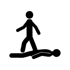 Black and white representation of dominance, power, violence, and abuse of authority