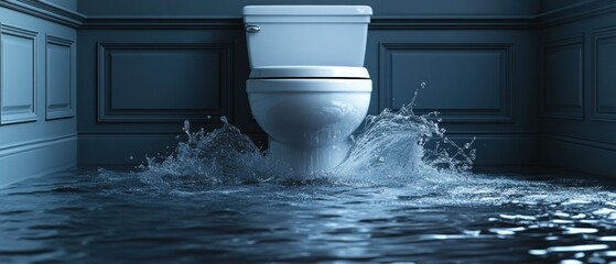 Flooded Bathroom: Toilet Overflow Disaster!