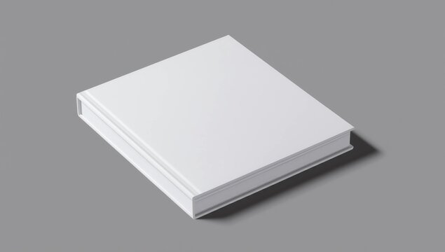 Hard cover book mock up isolated on soft gray background. 3D illustrating