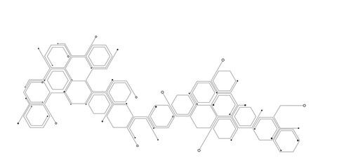 Abstract white hexagon concept background. Hexagonal Molecular structure abstract tech network pattern. Abstract geometric hexagon with connecting dots and lines. Minimalist abstract background.