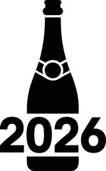 Happy New Year 2026 Celebration Bottle Design for Festive Occasions and Special Events Marking the Beginning of a New Year
