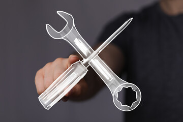 Repair, maintenance, solution, technology, support, service, tools, digital, wrench, screwdriver,...