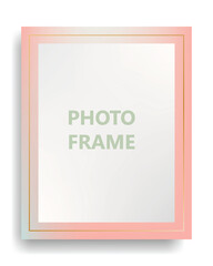 Cover Template for photo frame isolated on white mockup background, vector illustration design