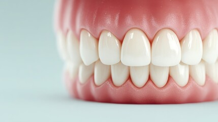 Obraz premium A close up of a fake tooth with a pink base