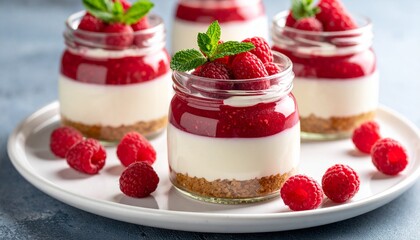 Himbeer-Cheesecake im Glas
