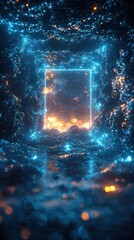 Luminous Gateway: A Digital Realm of Glowing Energy and Mystical Portal