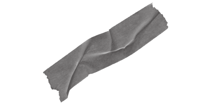 A piece of torn gray cloth tape against the abyss a somber reminder of forgotten projects a silent guardian of things