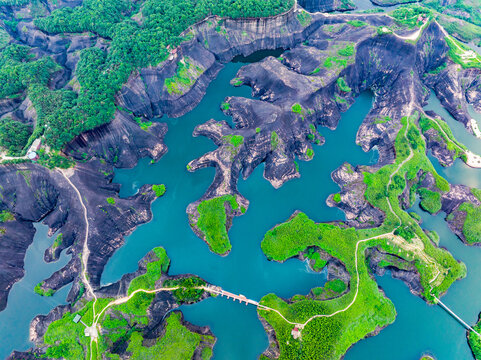 Aerial photography of Gaoyiling in Chenzhou, Hunan Province in the summer evening