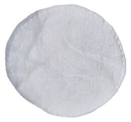 Round cotton pad on isolated background, top view