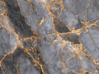 Elegant marble texture with gray tones and shimmering golden veins