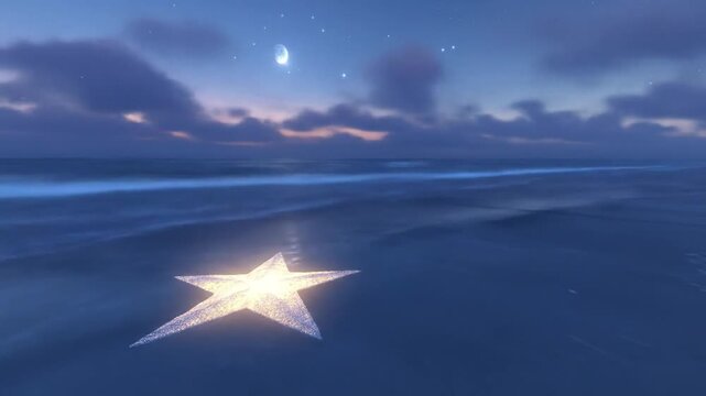 Starfish on beach at dawn