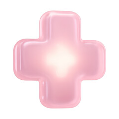 Obraz premium PNG Glossy pink medical cross illustration.
