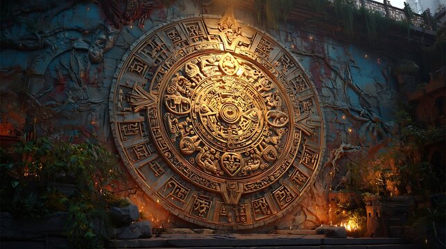 Temple mural with glowing hydraulic propulsion map in lost ancient script