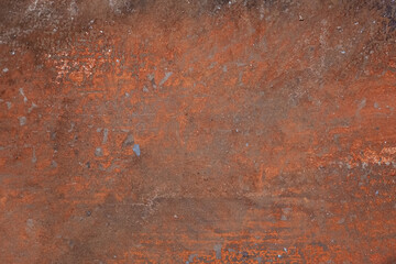 Rusty grunge metal texture, corroded steel surface with orange and brown weathered patterns, industrial decay background for design